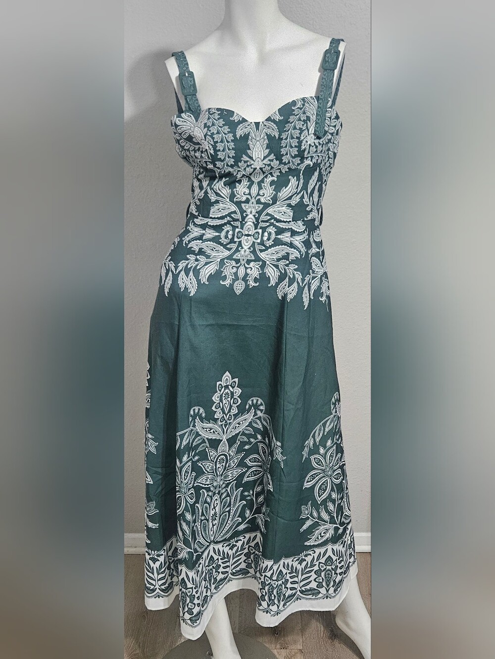 NWT Commense baroque Floral Print Belted Cami Maxi Dress size XS - Picture 9 of 10